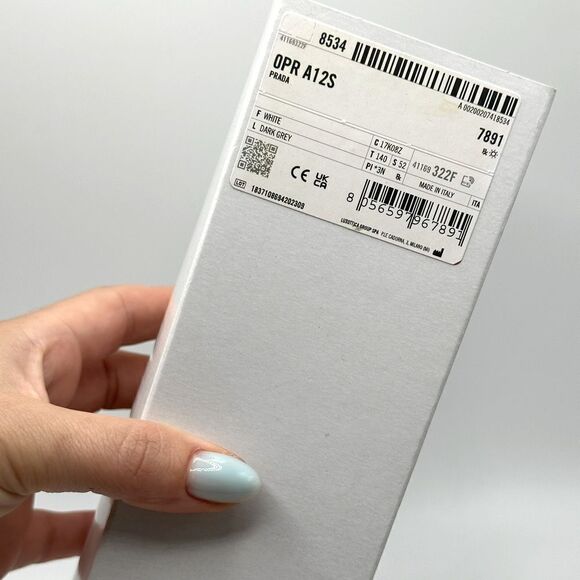 PRADA Sunglasses PR A12S 17K08Z White/Dark Grey Unisex NEW - Picture 13 of 13